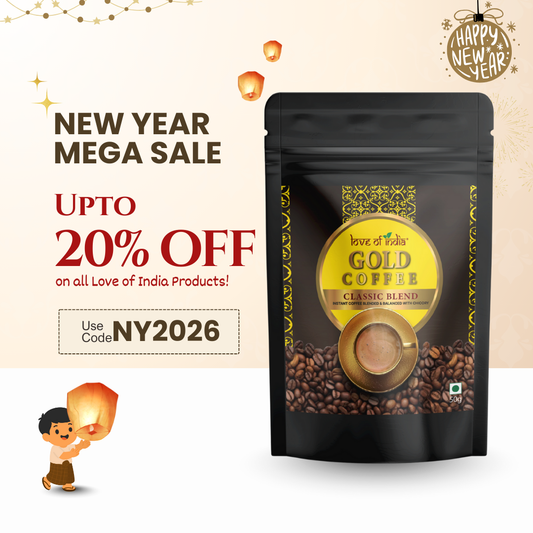 Love of India Gold Coffee – Classic Blend | Instant Coffee 50gm