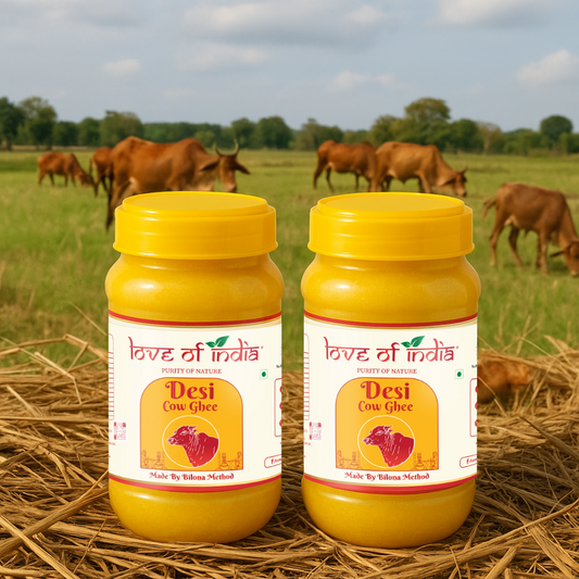 Love of India Desi Cow Ghee made by Bilona Method | Pack of 2 (2000ml)