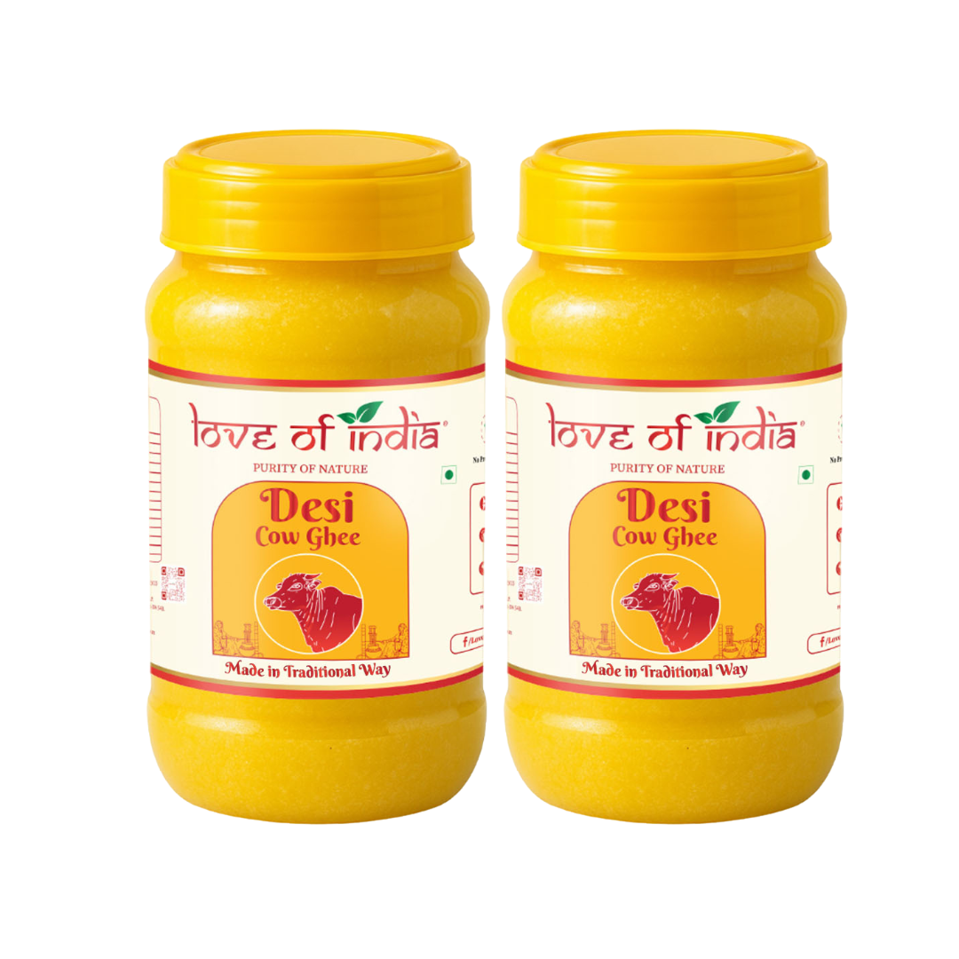 Love of India Desi Cow Ghee made by Traditional Method | Pack of 2 (2000ml)
