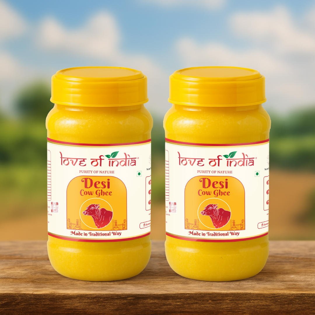 Love of India Desi Cow Ghee made by Traditional Method | Pack of 2 (2000ml)