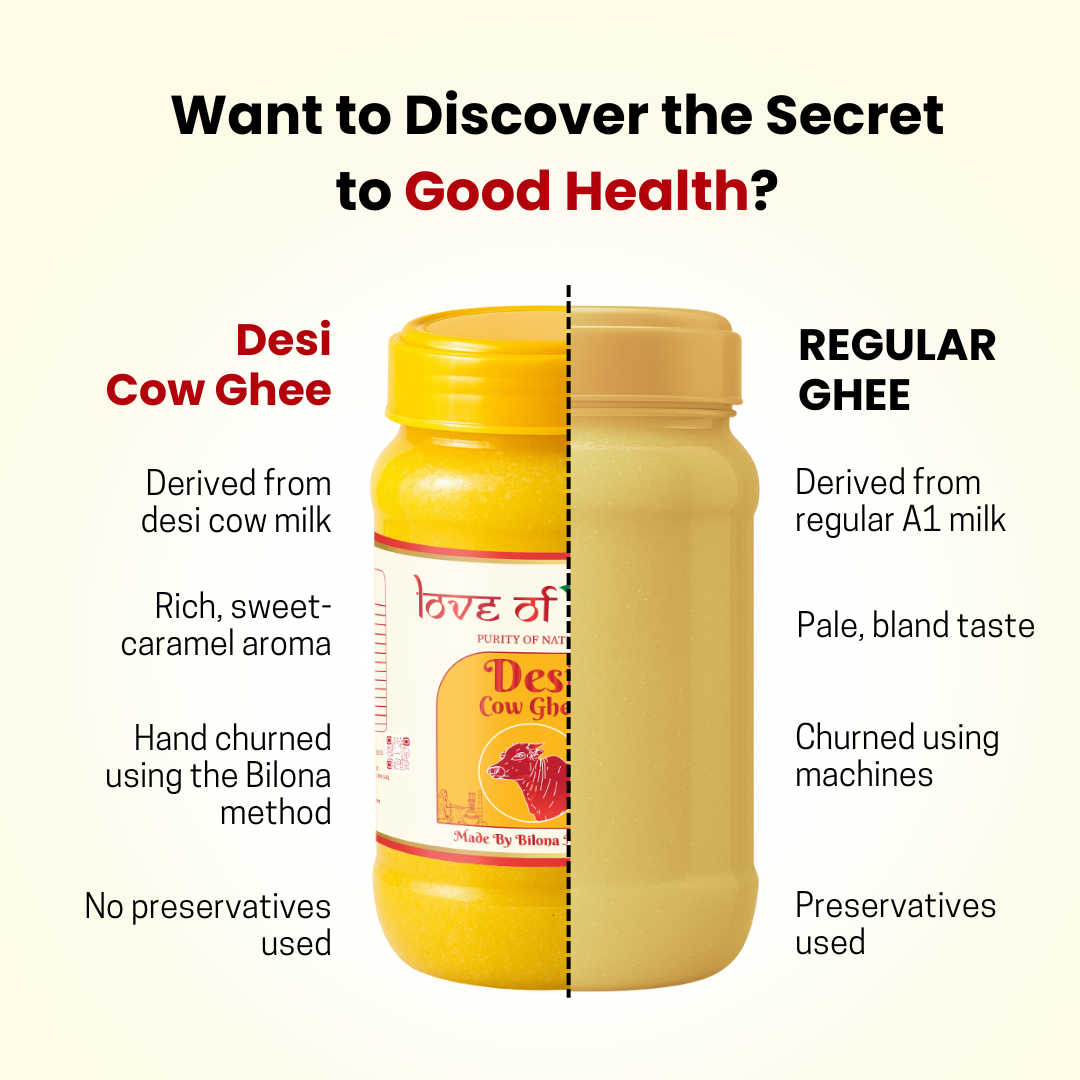 Love of India Desi Cow Ghee made by Bilona Method | 1000ml