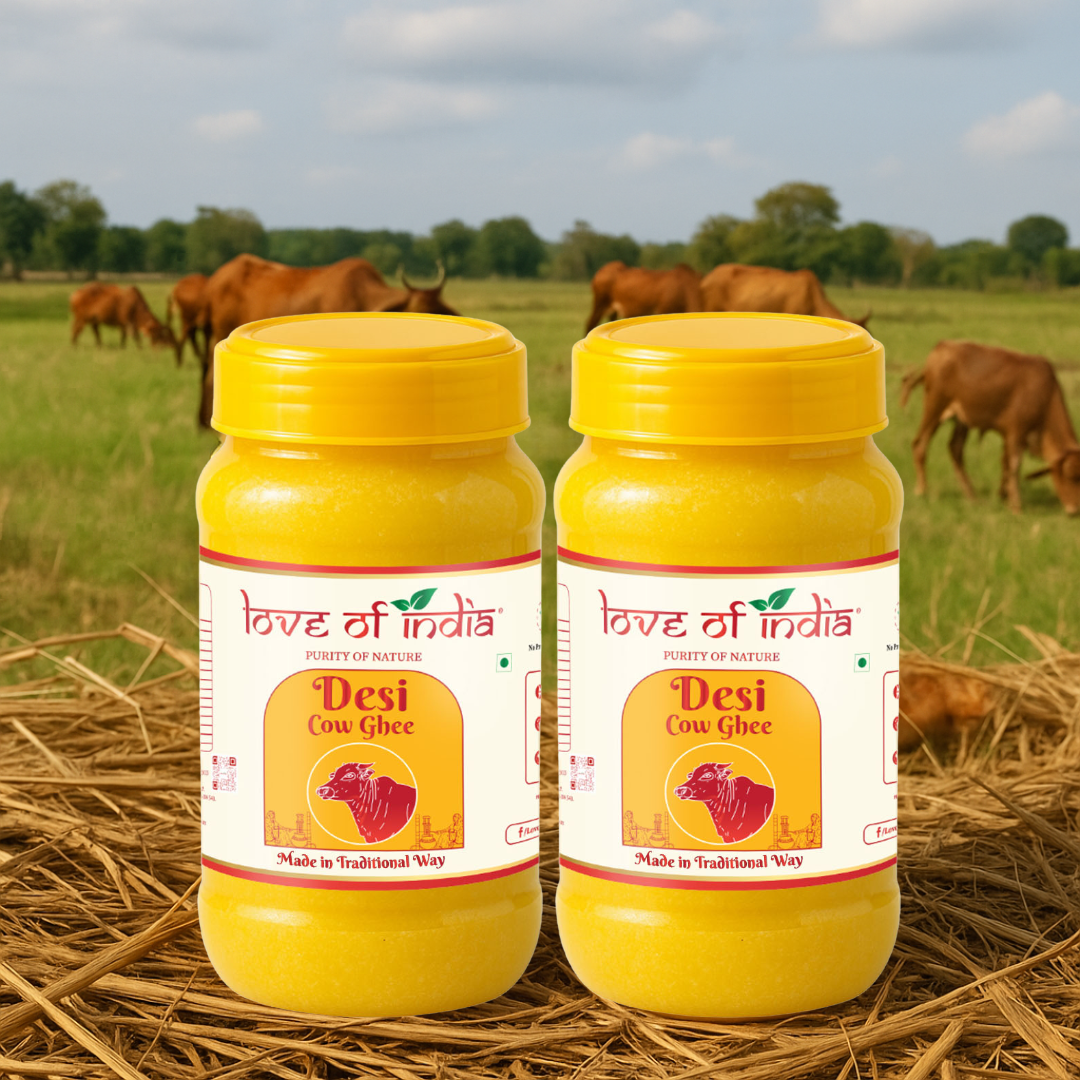 Love of India Desi Cow Ghee made by Traditional Method | Pack of 2 (2000ml)