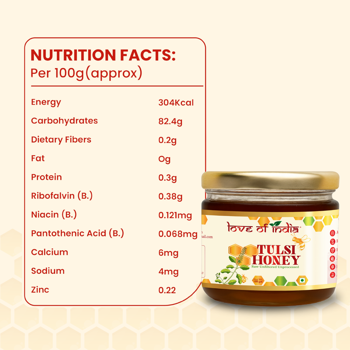 Tulsi Honey 400g | 100% Pure – Manages Stress & Boosts Immunity
