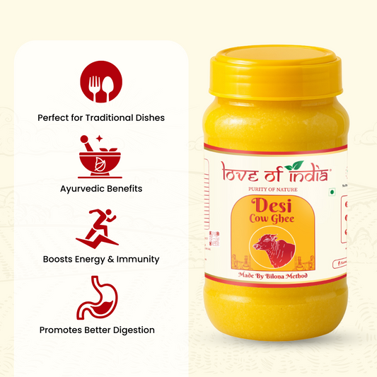 Love of India Desi Cow Ghee made by Bilona Method | 1000ml