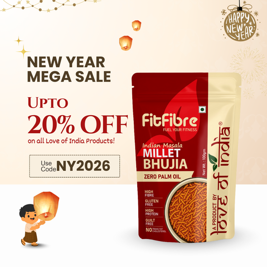 FitFibre Indian Masala Millet Bhujia – Healthy Twist to Your Favourite Snack