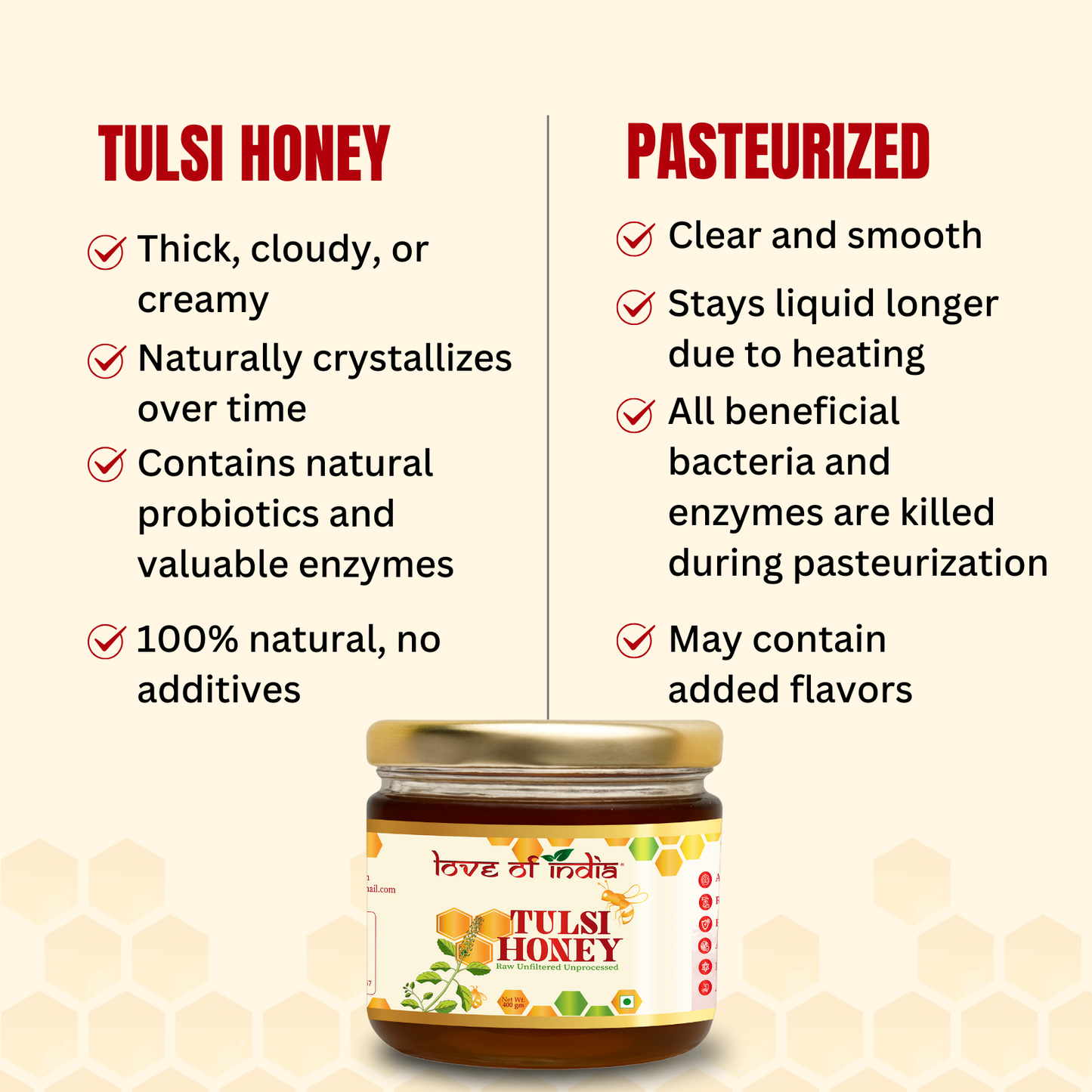 Tulsi Honey 400g | 100% Pure – Manages Stress & Boosts Immunity