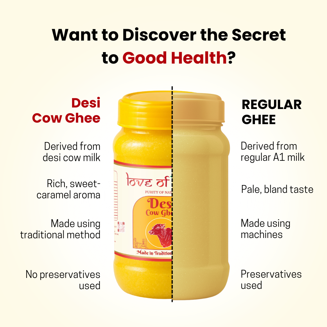 Love of India Desi Cow Ghee made by Traditional Method | 1000ml