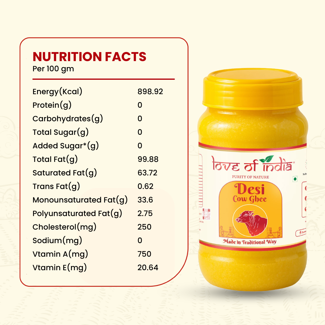 Love of India Desi Cow Ghee made by Traditional Method | 1000ml