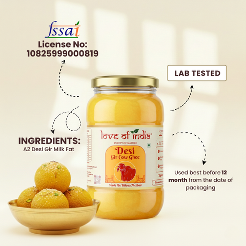 A2 Gir Cow Ghee – Bilona Method | Gujarat Sourced | 30 Litres of Milk, 1 Litre of Ghee