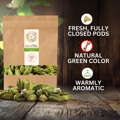 Organically Grown Green Cardamom (Elaichi) 7mm+ | Kerala (Idduki) | Premium Export Quality