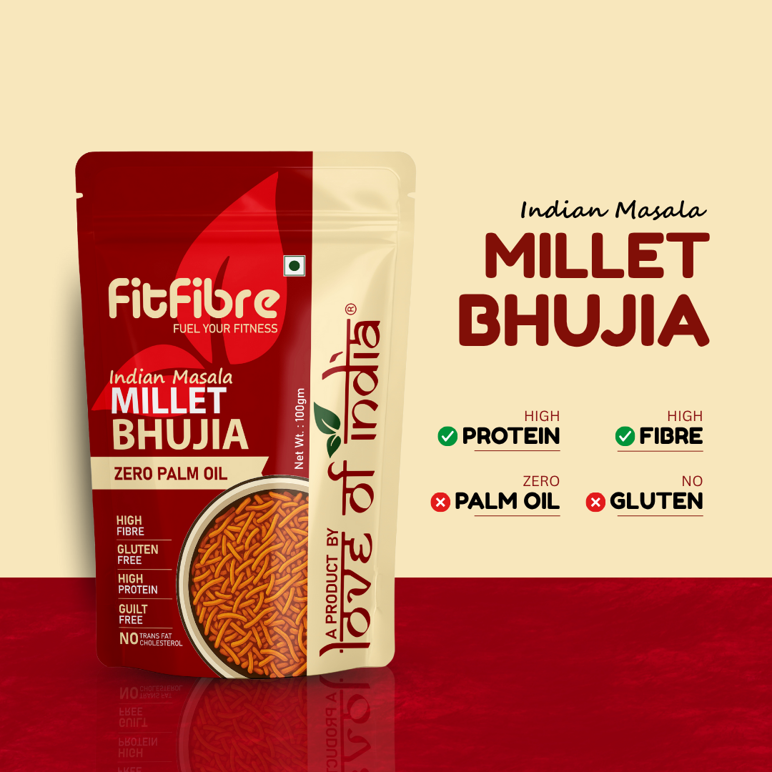 FitFibre Indian Masala Millet Bhujia – Healthy Twist to Your Favourite Snack