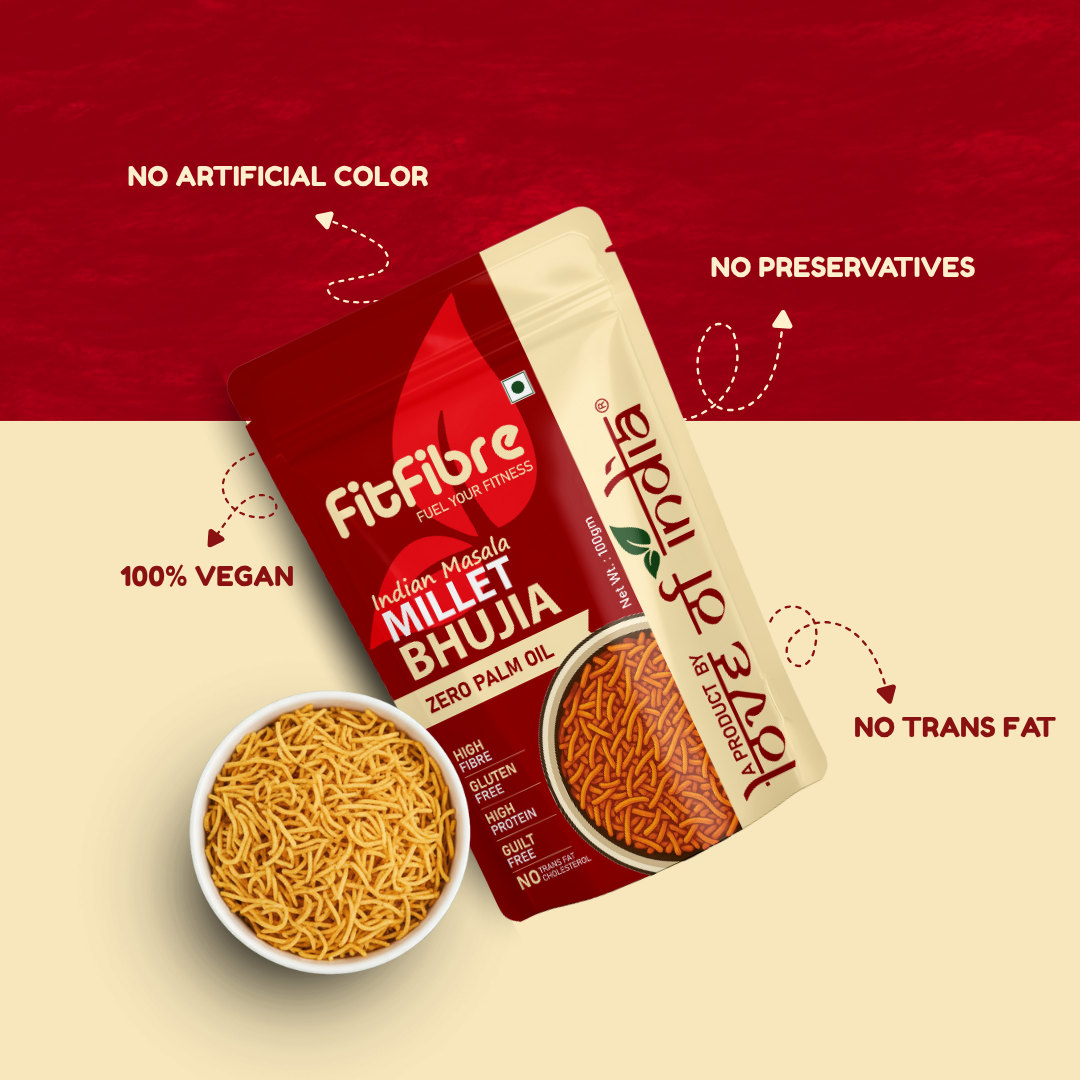 FitFibre Indian Masala Millet Bhujia – Healthy Twist to Your Favourite Snack