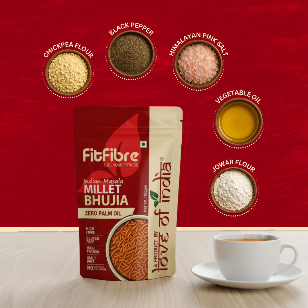 FitFibre Indian Masala Millet Bhujia – Healthy Twist to Your Favourite Snack