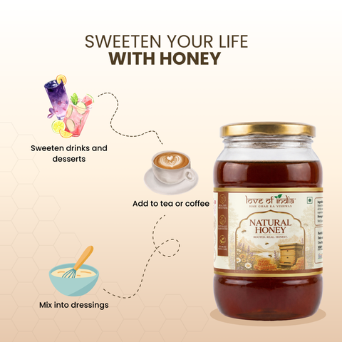Natural Honey (Raw, Unfiltered, Unprocessed & Non-Pasteurised)