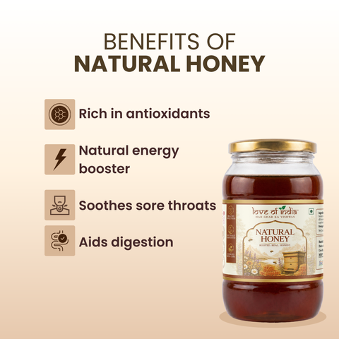 Natural Honey (Raw, Unfiltered, Unprocessed & Non-Pasteurised)