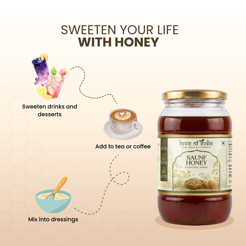 Saunf Honey (Fennel Raw Honey, Unfiltered, Unprocessed & Non-Pasteurised)