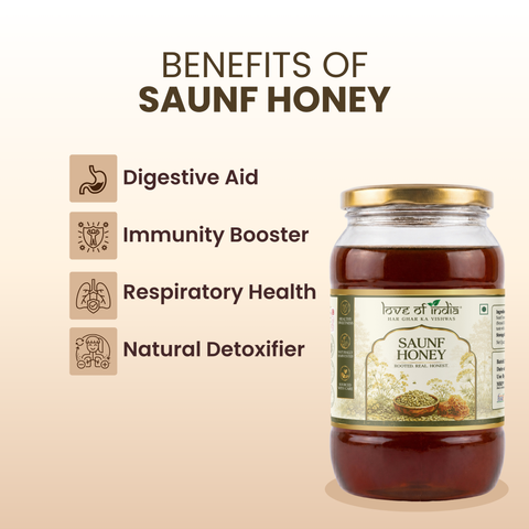 Saunf Honey (Fennel Raw Honey, Unfiltered, Unprocessed & Non-Pasteurised)