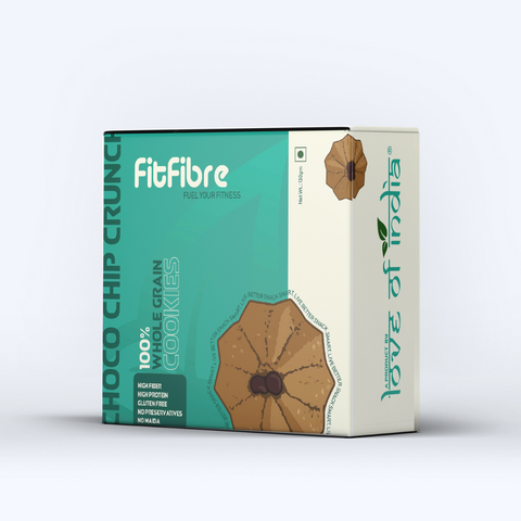 Choco Chip Crunch Cookies | Gluten Free | No Maida | High Protein Snack - 130gm