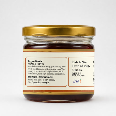 Rajasthan Acacia Honey 400g | 100% Pure– Light, Floral & Energy-Boosting
