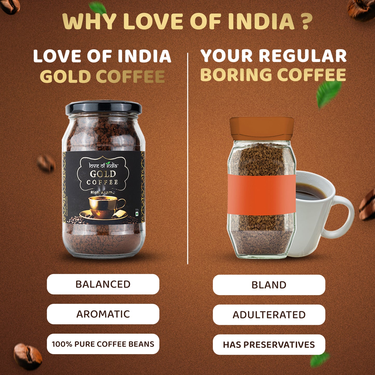 Love of India Gold Coffee | Made by Indian coffee beans