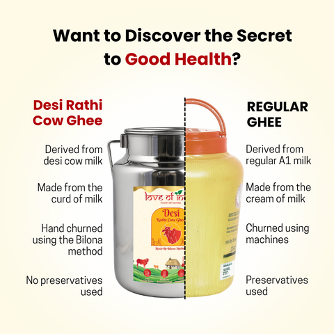 Desi Vedic Rathi Cow Ghee made by Bilona method | 5 Liter Desi Ghee Streel Can (Dolchi)