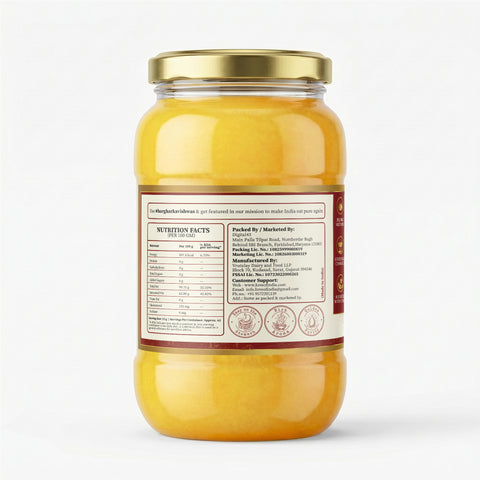 A2 Gir Cow Ghee – Bilona Method | Gujarat Sourced | 30 Litres of Milk, 1 Litre of Ghee