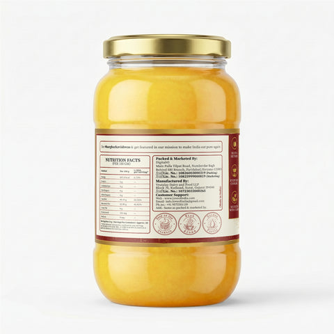 A2 Gir Cow Ghee – Bilona Method | Gujarat Sourced | 30 Litres of Milk, 1 Litre of Ghee