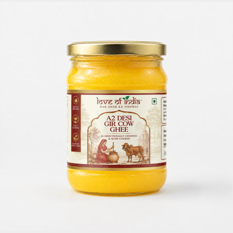 A2 Gir Cow Ghee – Bilona Method | Gujarat Sourced | 30 Litres of Milk, 1 Litre of Ghee