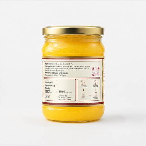 A2 Gir Cow Ghee – Bilona Method | Gujarat Sourced | 30 Litres of Milk, 1 Litre of Ghee