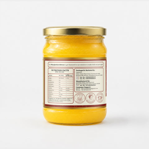 A2 Gir Cow Ghee – Bilona Method | Gujarat Sourced | 30 Litres of Milk, 1 Litre of Ghee