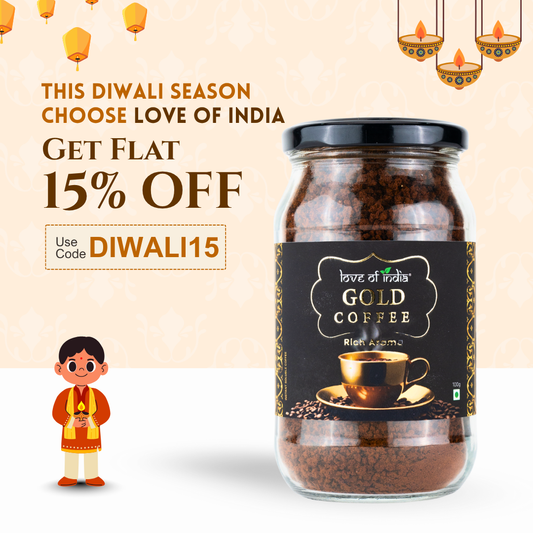 Love of India Gold Coffee - Rich Aroma | Instant Coffee