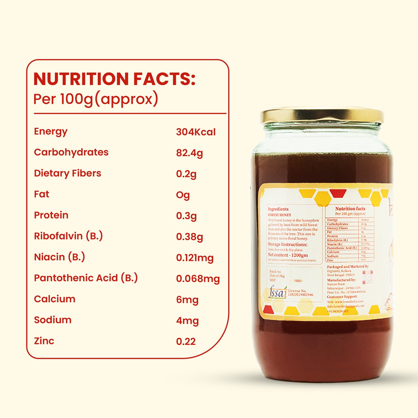 Raw Forest Honey (Raw, Unfiltered, Unprocessed & Non-Pasteurised)