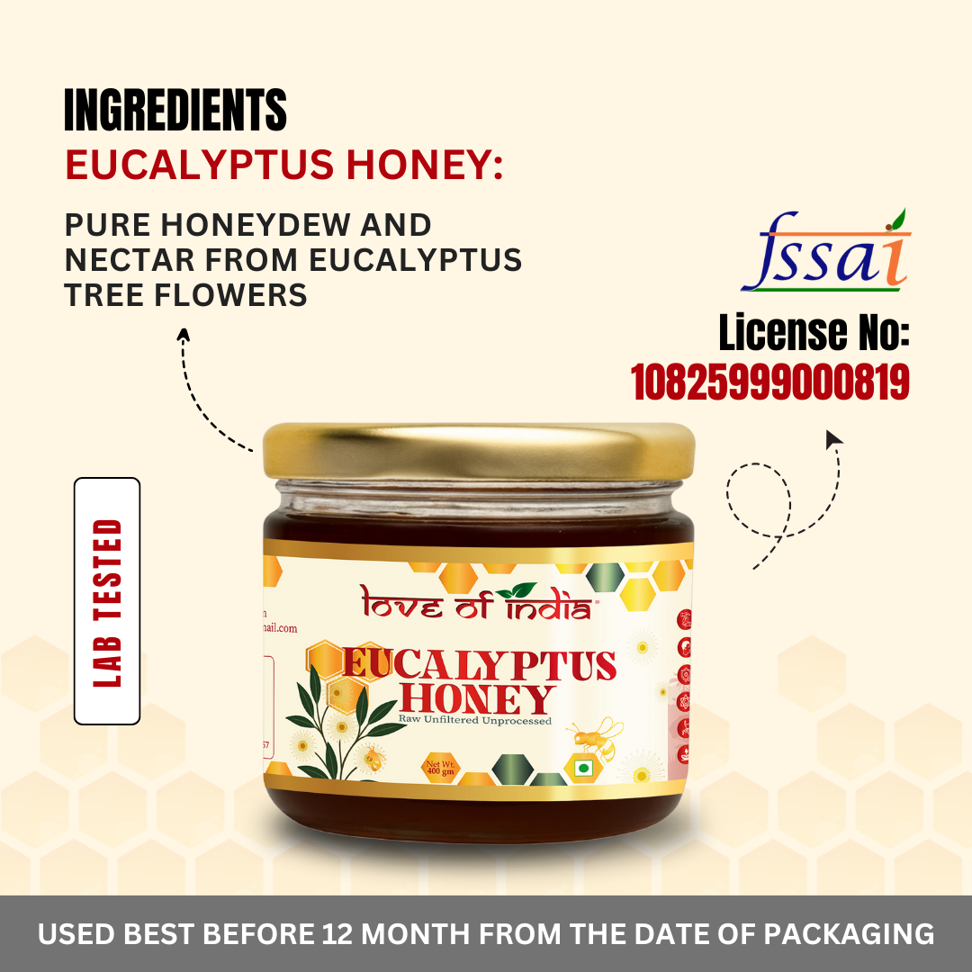 Eucalyptus Honey 400g | 100% Pure – Soothes Sore Throat & Supports Lungs