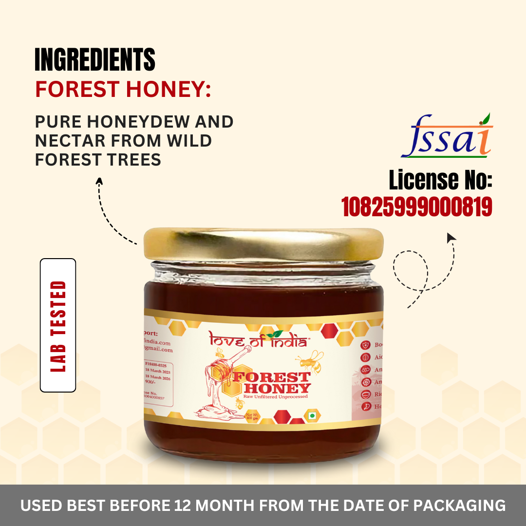 Forest Honey (Raw, Unfiltered, Unprocessed & Non-Pasteurised)
