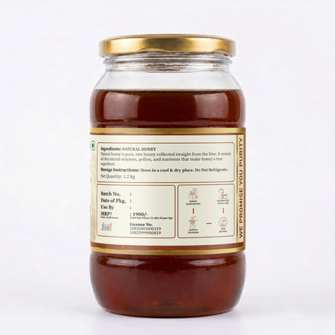 Natural Honey (Raw, Unfiltered, Unprocessed & Non-Pasteurised)