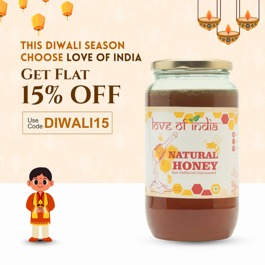 Natural Honey (Raw, Unfiltered, Unprocessed & Non-Pasteurised)