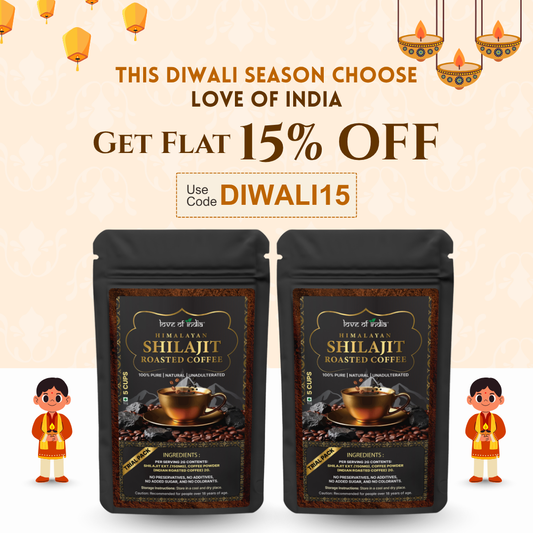 Himalayan Shilajit Roasted Premium Coffee Pack of 2 (10g each) | 10 cups