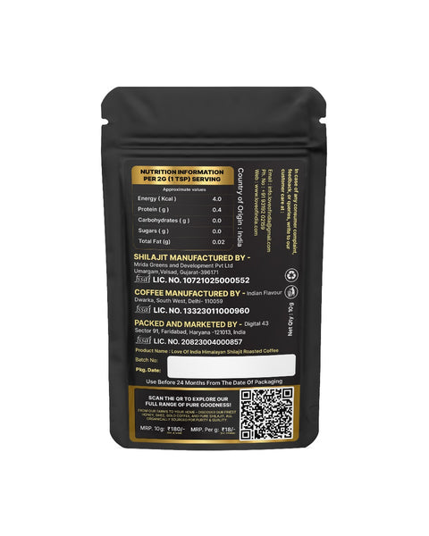 Himalayan Shilajit Roasted Premium Coffee Pack of 2 (10g each) | 10 cups