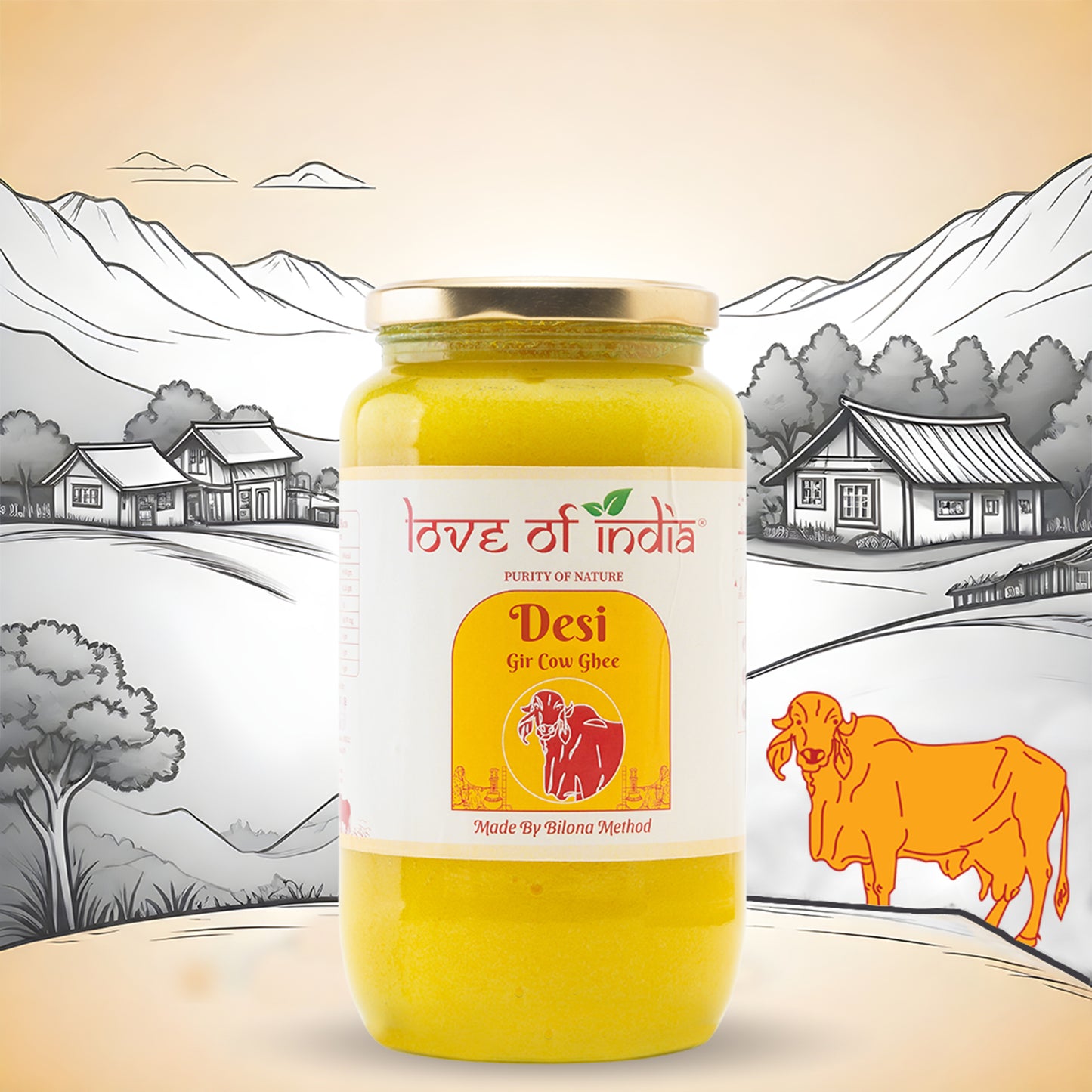 Love of India Desi Vedic Gir Cow Ghee made by Bilona method