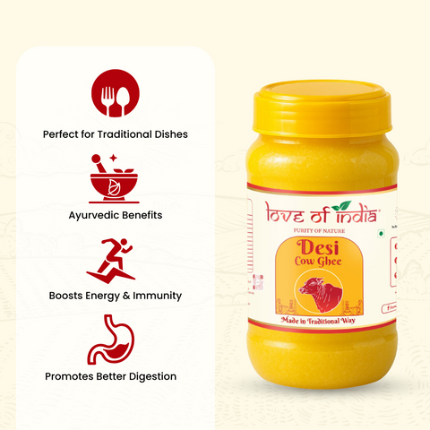 Desi Cow Ghee made by Traditional Method | Pack of 2 (2000ml)