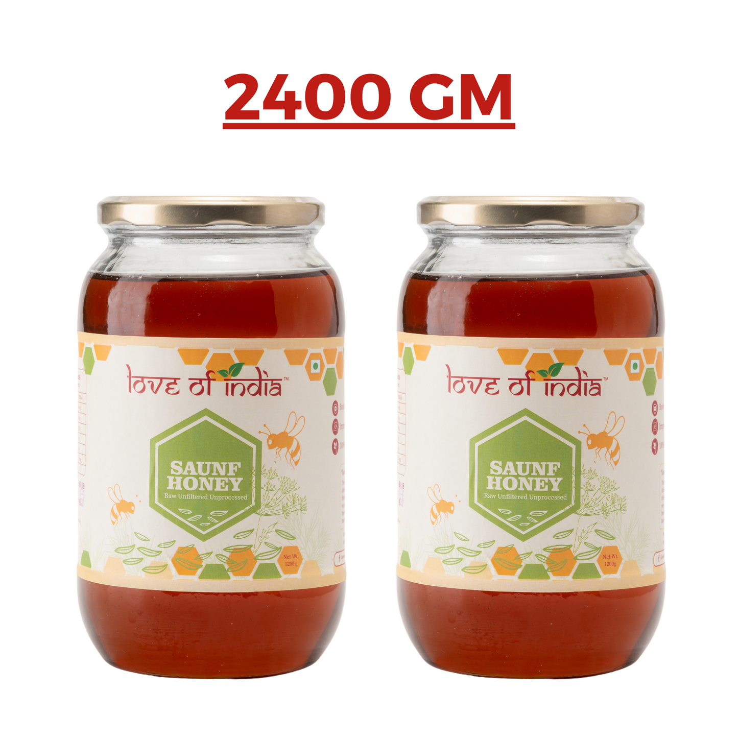 Saunf Honey (Fennel Raw Honey, Raw, Unfiltered, Unprocessed & Non-Pasteurised)