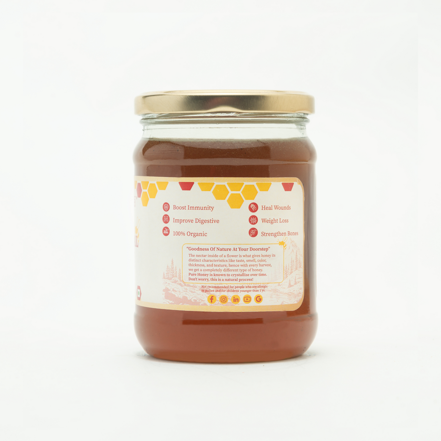 Natural Honey (Raw, Unfiltered, Unprocessed & Non-Pasteurised)