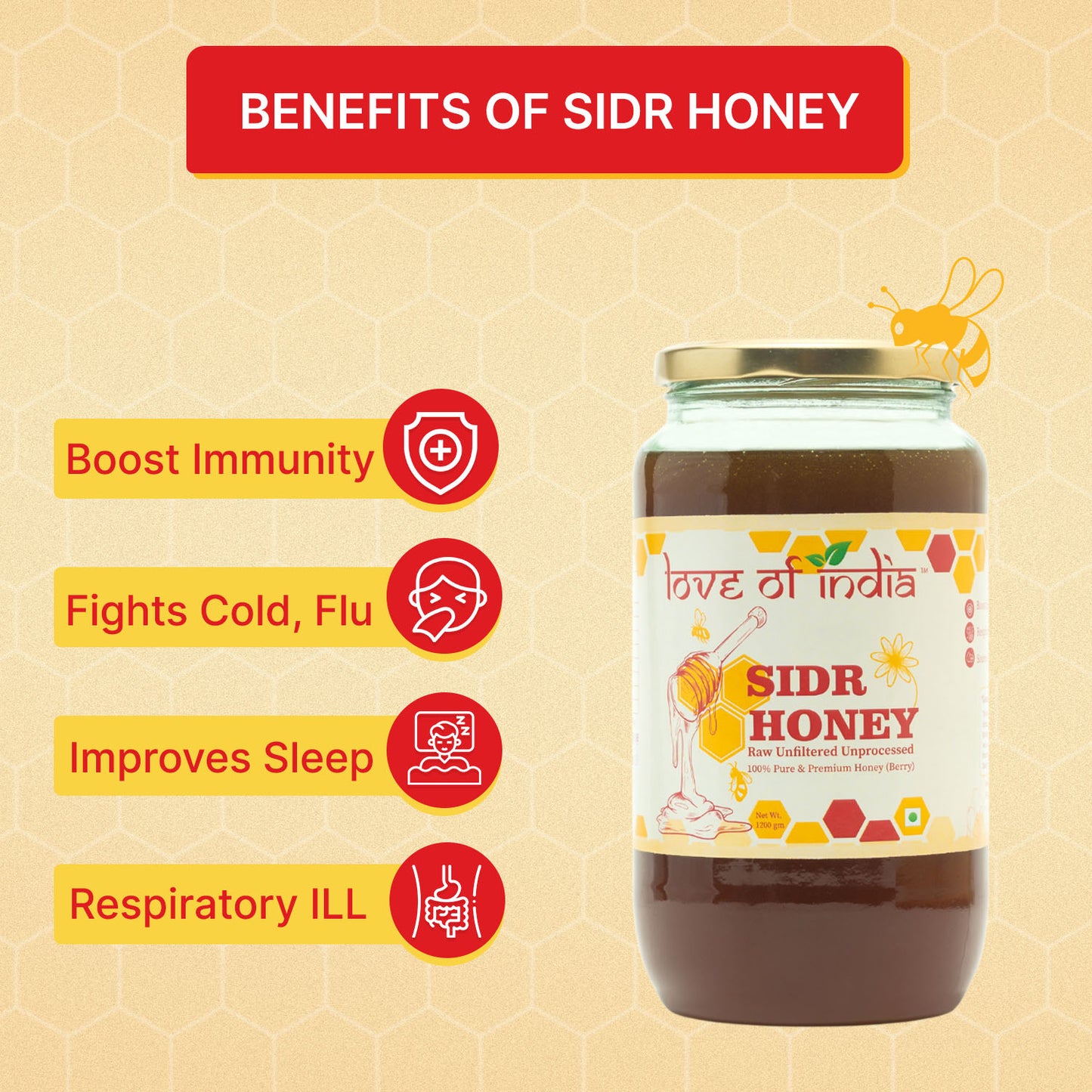 SIDR Honey (Raw, Unprocessed, Unfiltered, Pure & Premium Honey) Jujube Berry